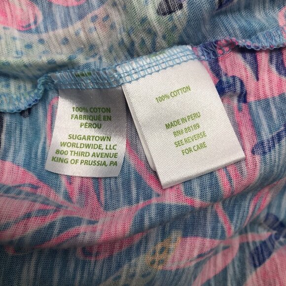 Lilly Pulitzer Etta V Neck Size XL Porto Blue Youve Been Spotted - Picture 7 of 8